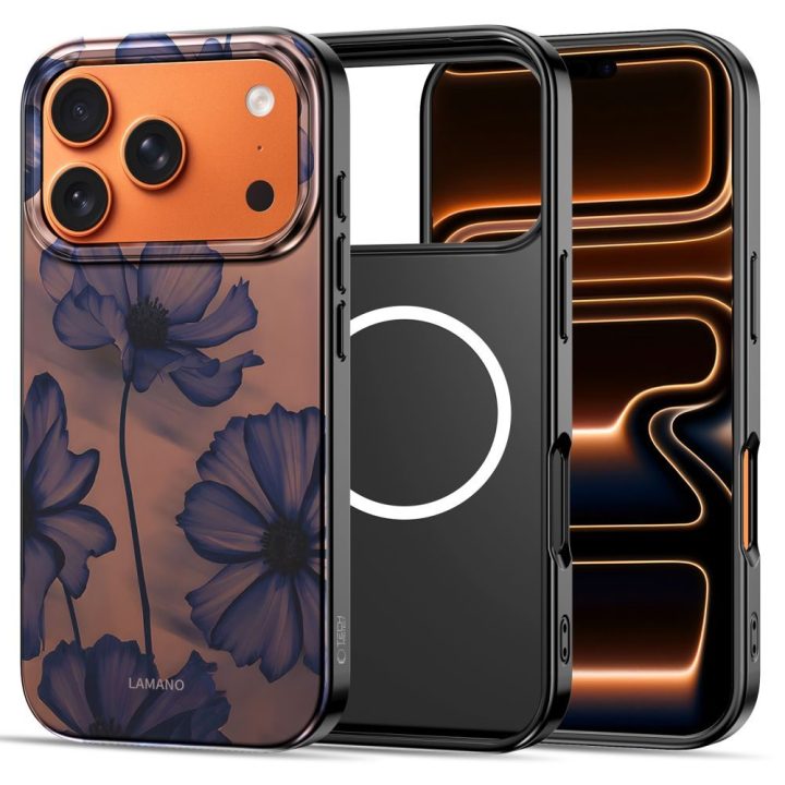 iPhone 17 Pro dėklas rudas violetinis Lamano