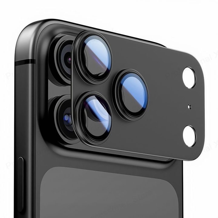 iPhone 17 Pro Max kameros stikliukas oranžinis Camfull