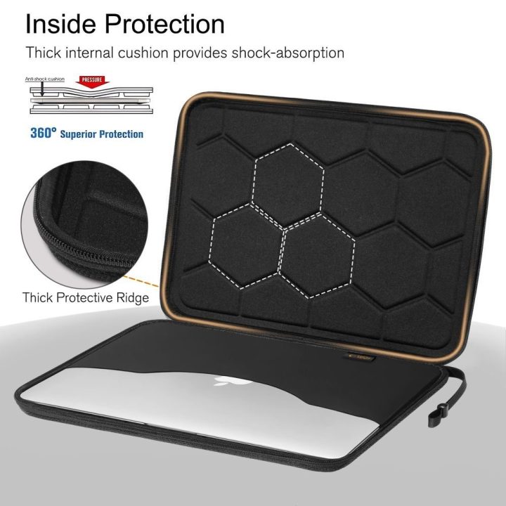 Dėklas nešiojamam kompiuteriui 15–16″ juodas ir oranžinis Hardpouch