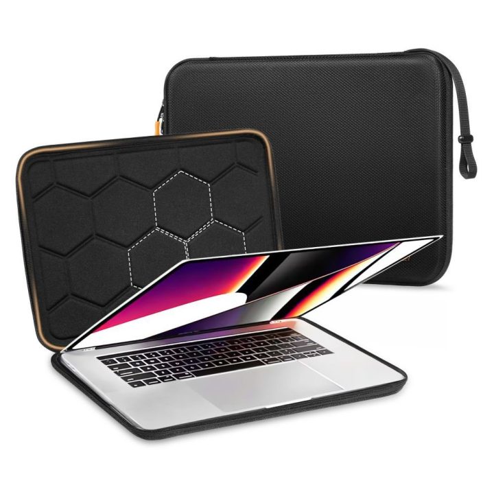 Dėklas nešiojamam kompiuteriui 15–16″ juodas ir oranžinis Hardpouch