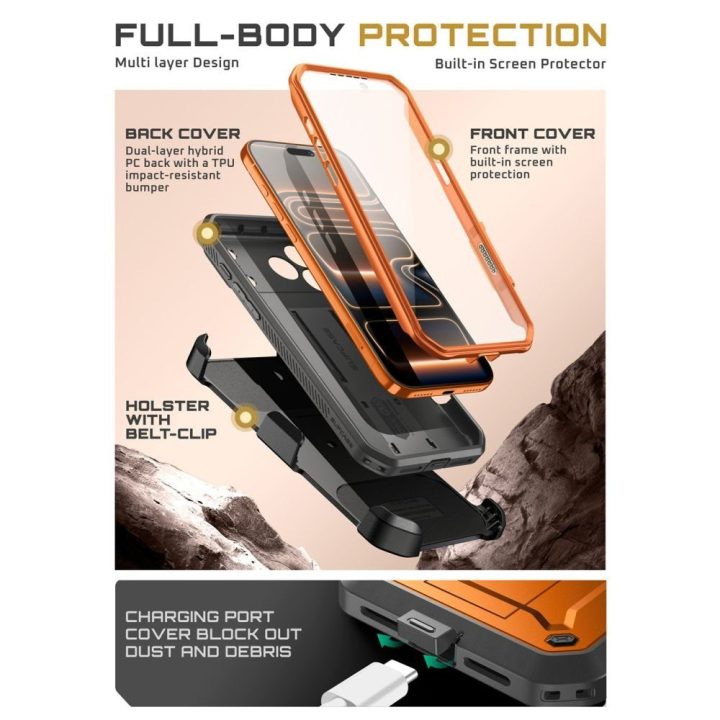 iPhone 17 Pro Max dėklas oranžinis Supcase
