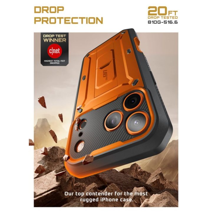 iPhone 17 Pro Max dėklas oranžinis Supcase