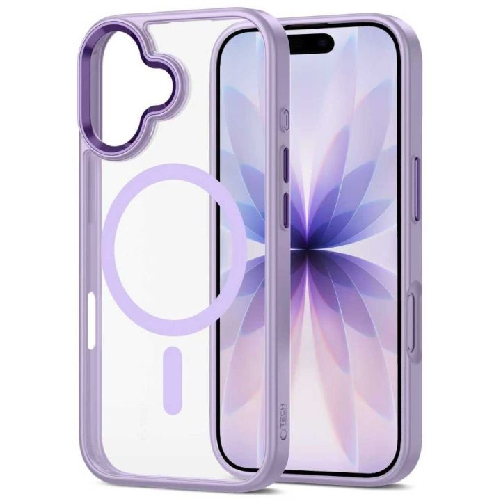 iPhone 17 telefono dėklas permatomas violetinis MagMat