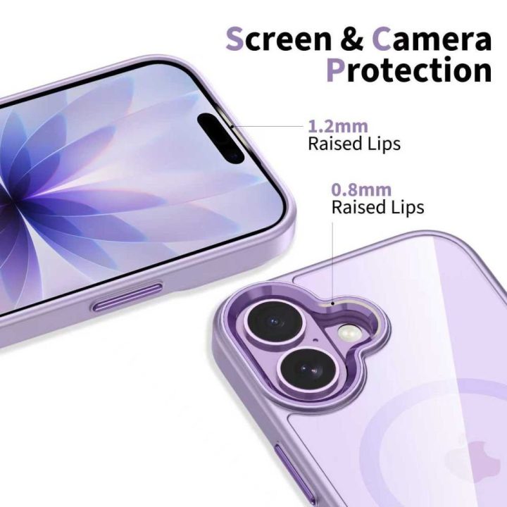 iPhone 17 telefono dėklas permatomas violetinis MagMat