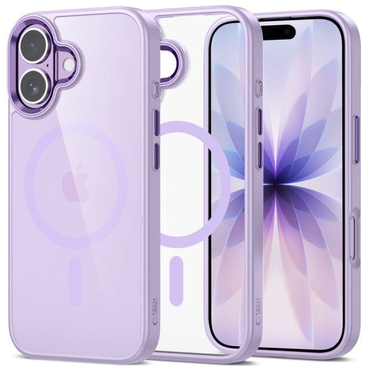 iPhone 17 telefono dėklas permatomas violetinis MagMat
