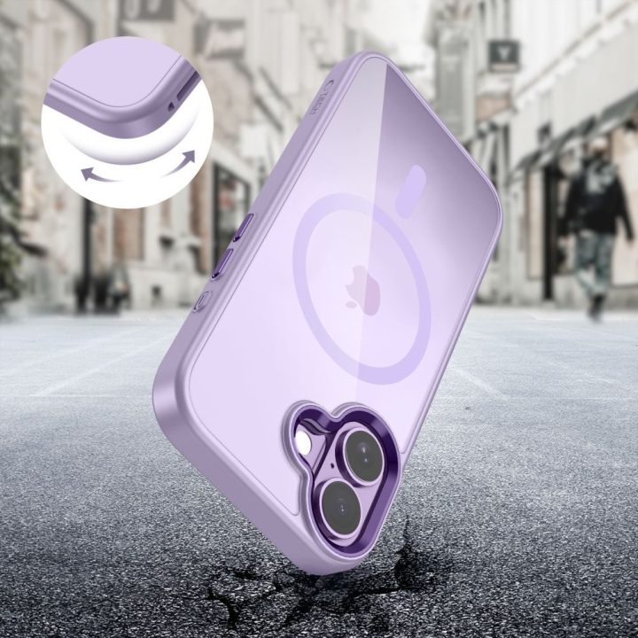 iPhone 17 telefono dėklas permatomas violetinis MagMat