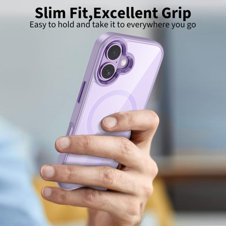iPhone 17 telefono dėklas permatomas violetinis MagMat