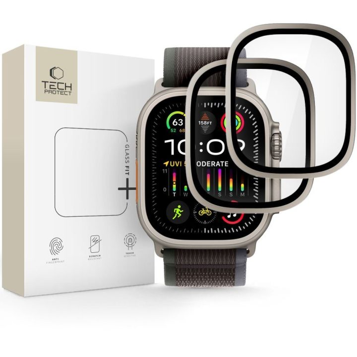 Apple Watch Ultra 49 mm grūdintas stiklas 2 vnt. sidabrinis ir juodas