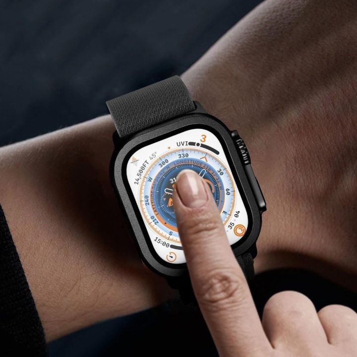 Apple Watch Ultra 49 mm grūdintas stiklas 2 vnt. sidabrinis ir juodas