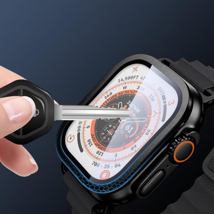 Apple Watch Ultra 49 mm grūdintas stiklas 2 vnt. sidabrinis ir juodas