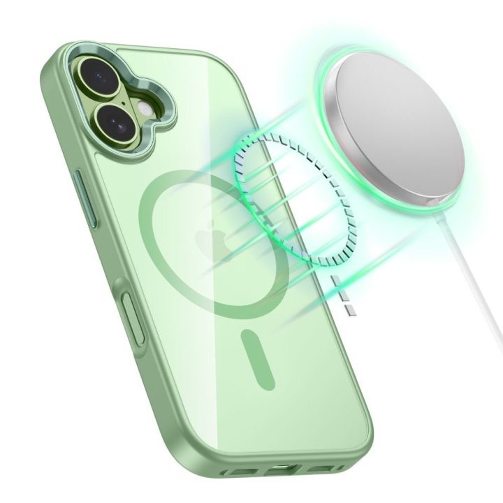 iPhone 17 telefono dėklas permatomas žalias MagMat