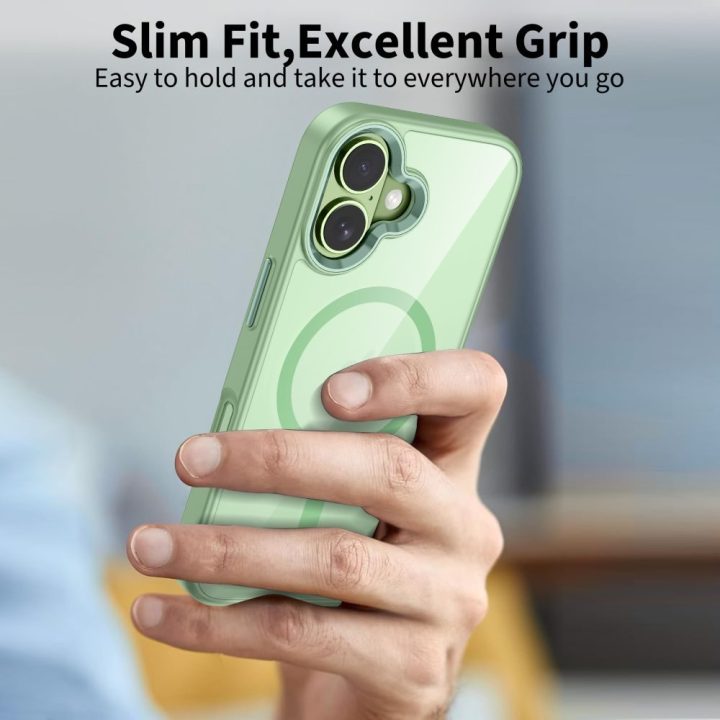 iPhone 17 telefono dėklas permatomas žalias MagMat