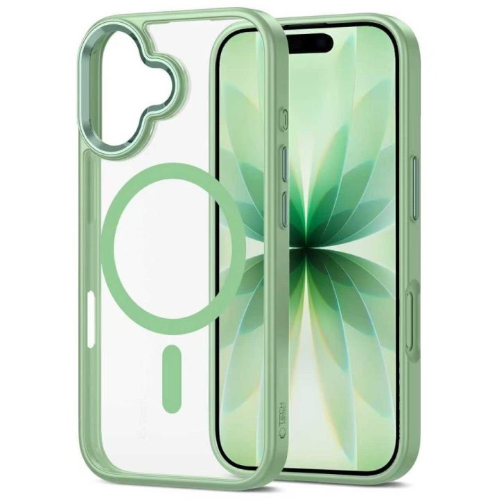 iPhone 17 telefono dėklas permatomas žalias MagMat