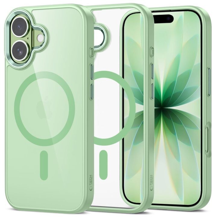 iPhone 17 telefono dėklas permatomas žalias MagMat