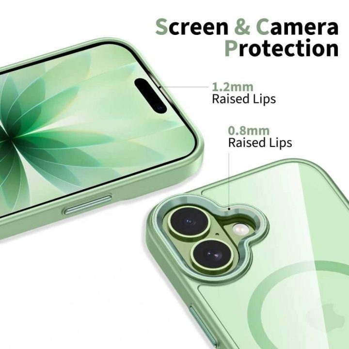 iPhone 17 telefono dėklas permatomas žalias MagMat