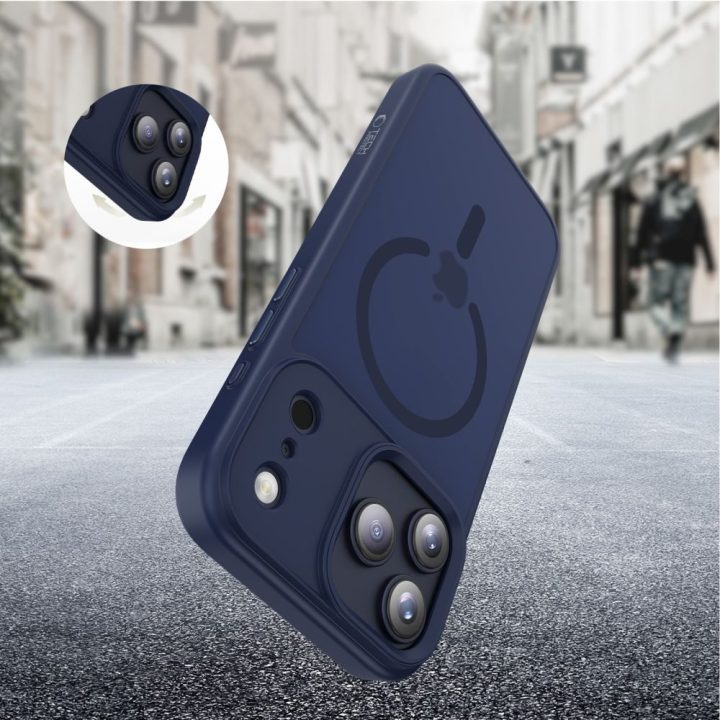 iPhone 17 Pro Max telefono dėklas tamsiai mėlynas MagMat