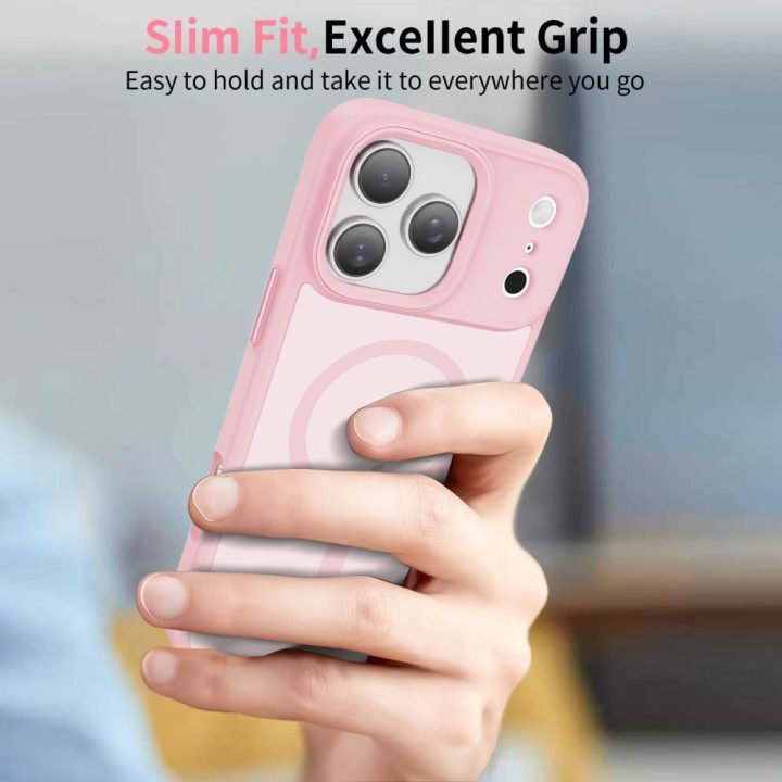 iPhone 17 Pro dėklas rožinis MagMat