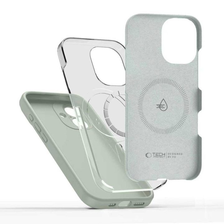 iPhone 17 silikoninis dėklas su MagSafe žalias
