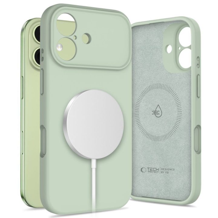 iPhone 17 silikoninis dėklas su MagSafe žalias