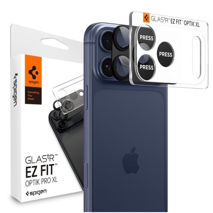 iPhone 17 Pro kameros stikliukas juodas Spigen
