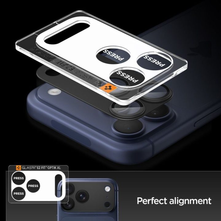 iPhone 17 Pro kameros stikliukas juodas Spigen