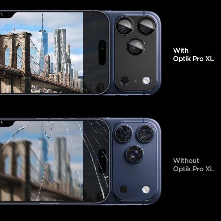 iPhone 17 Pro kameros stikliukas juodas Spigen