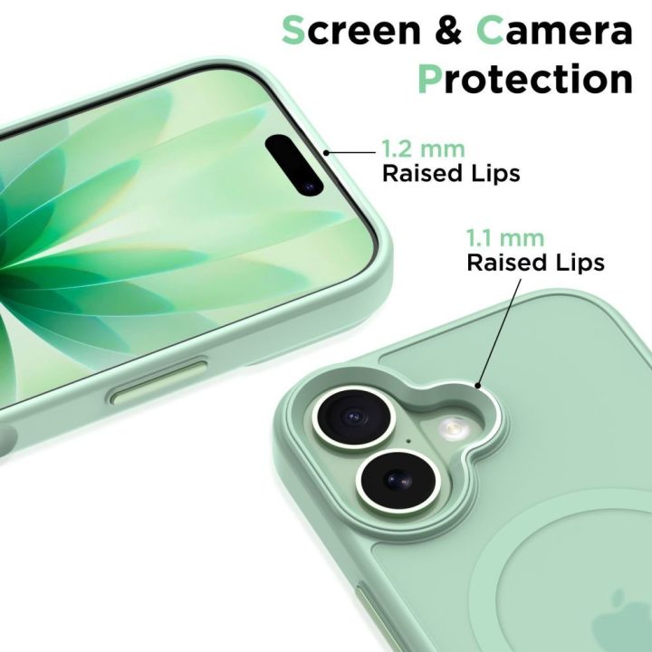 iPhone 17 telefono dėklas permatomas žalsvas MagMat