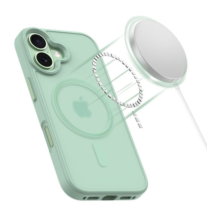 iPhone 17 telefono dėklas permatomas žalsvas MagMat