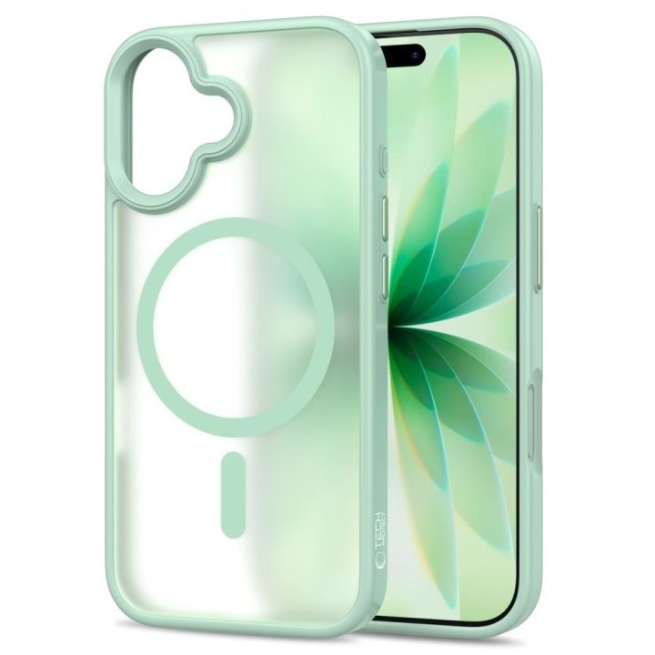 iPhone 17 telefono dėklas permatomas žalsvas MagMat