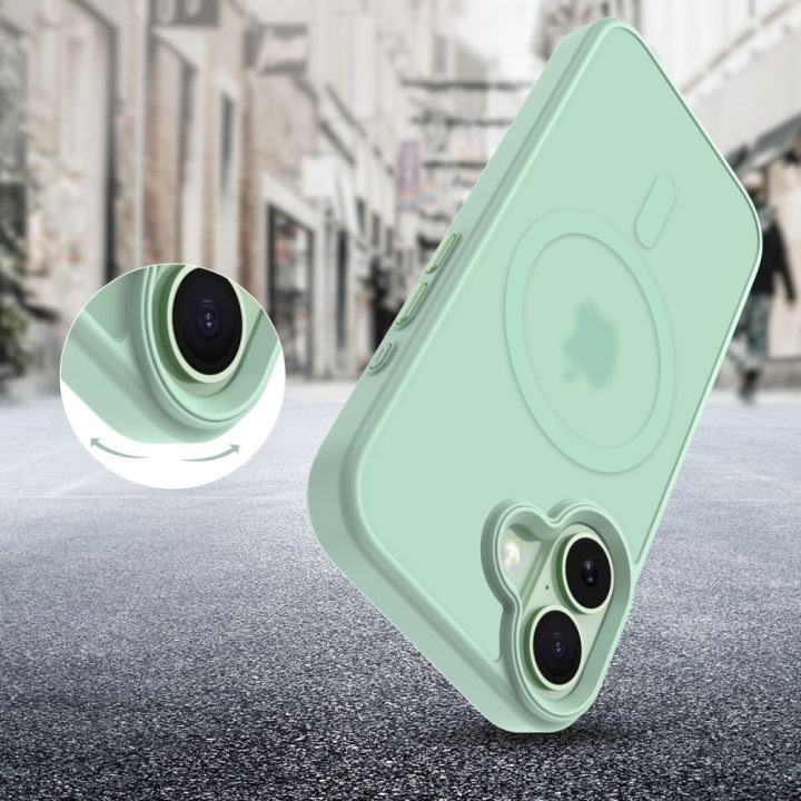 iPhone 17 telefono dėklas permatomas žalsvas MagMat