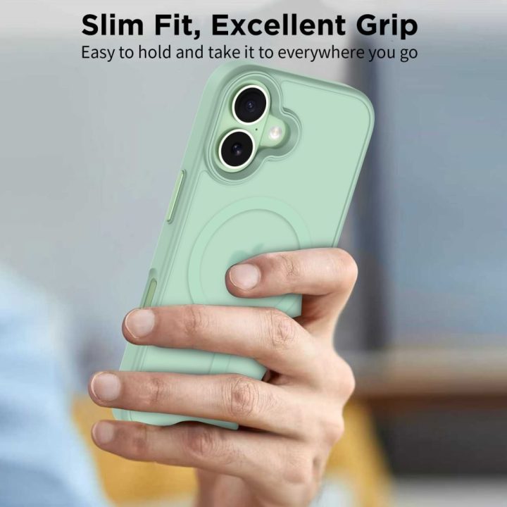 iPhone 17 telefono dėklas permatomas žalsvas MagMat