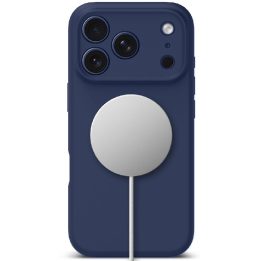 iPhone 17 Pro Max silikoninis dėklas su MagSafe tamsiai mėlynas
