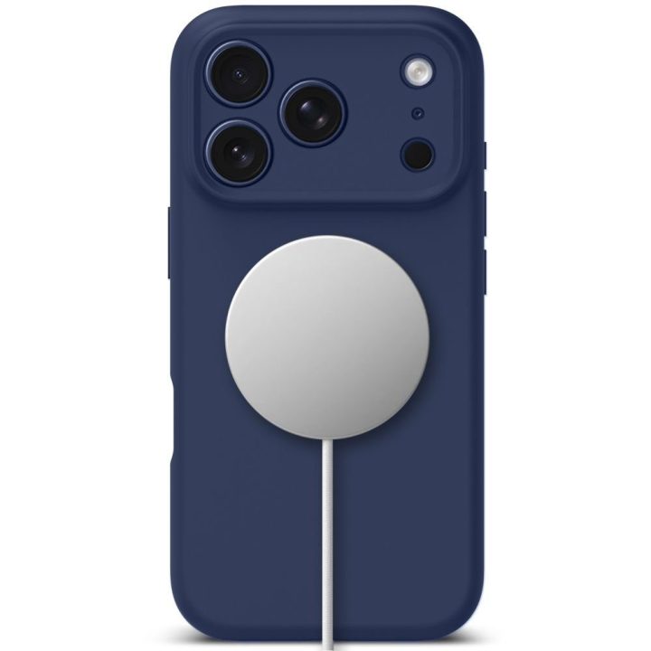 iPhone 17 Pro Max silikoninis dėklas su MagSafe tamsiai mėlynas