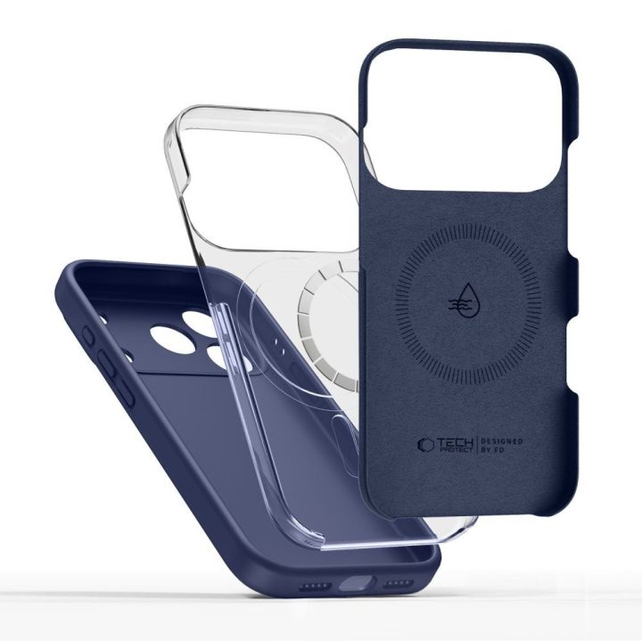 iPhone 17 Pro Max silikoninis dėklas su MagSafe tamsiai mėlynas