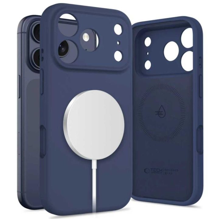 iPhone 17 Pro Max silikoninis dėklas su MagSafe tamsiai mėlynas
