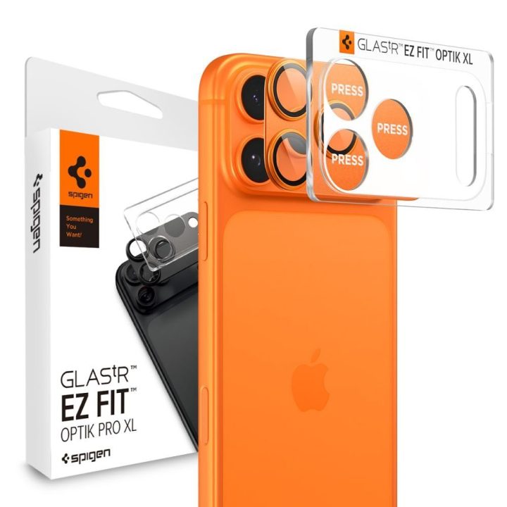 iPhone 17 Pro kameros stiklas oranžinis Spigen