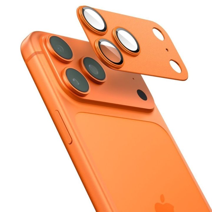 iPhone 17 Pro Max kameros stiklas oranžinis Spigen