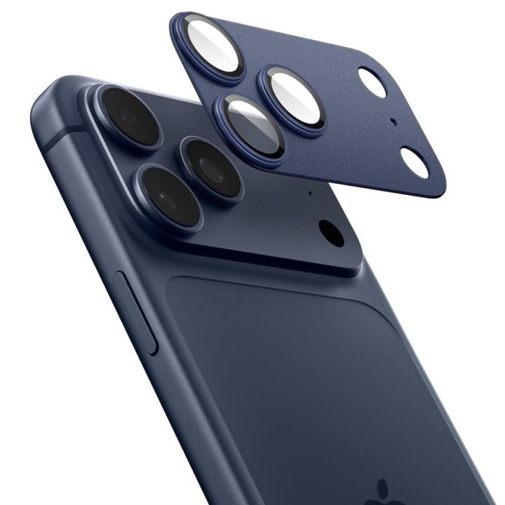 iPhone 17 Pro Max kameros stikliukas mėlynas Spigen