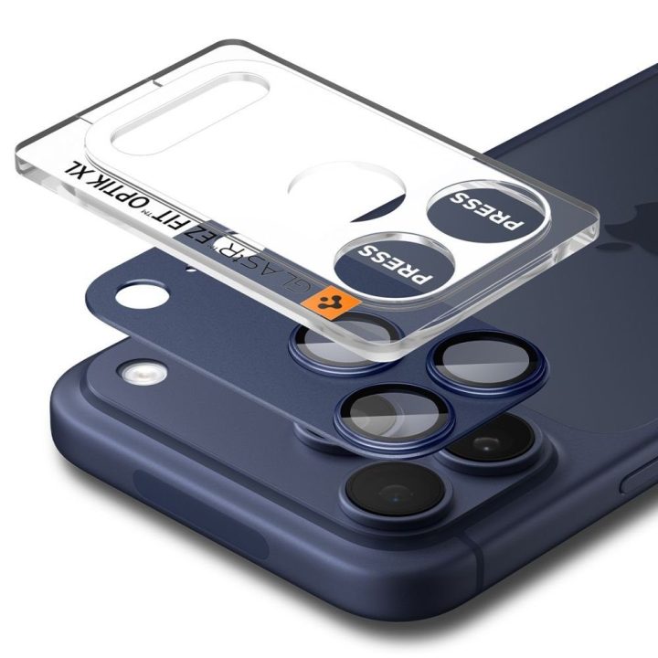 iPhone 17 Pro Max kameros stikliukas mėlynas Spigen