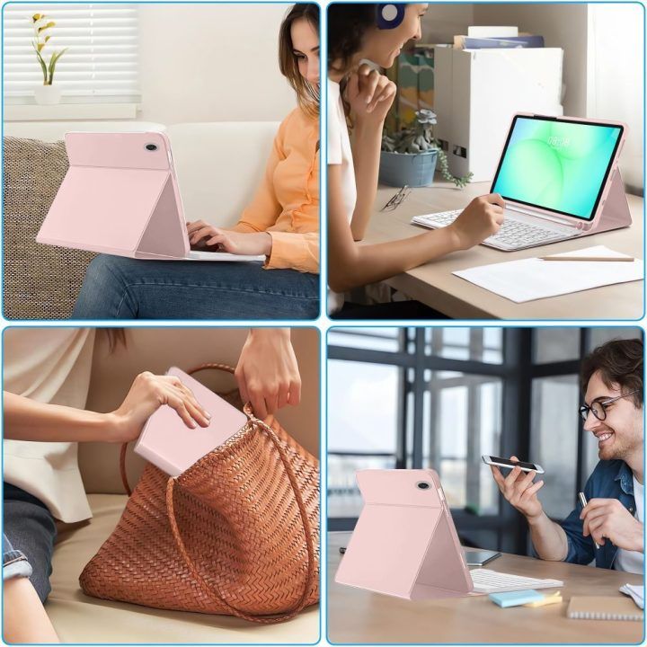 Samsung Galaxy Tab A9 / A11 8.7 dėklas rožinis SC Pen Case