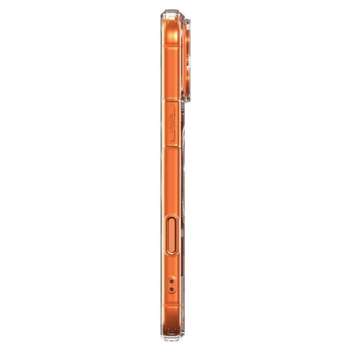 iPhone 17 Pro dėklas skaidriai oranžinis Spigen