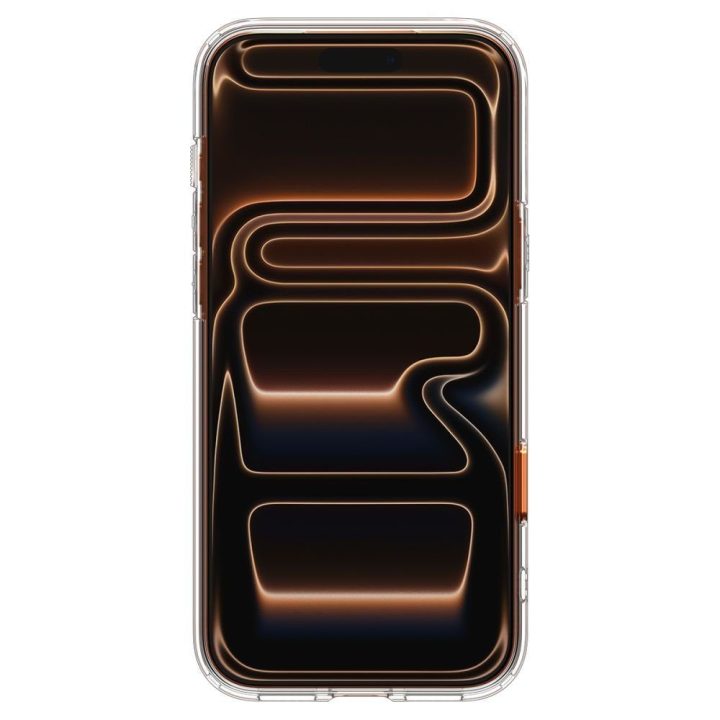 iPhone 17 Pro dėklas skaidriai oranžinis Spigen