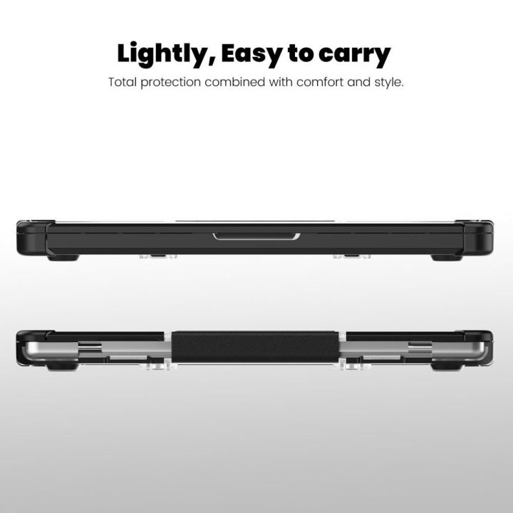 Dėklas MacBook Pro 14 (2021–2025) juodas ir permatomas SmartShell Pro