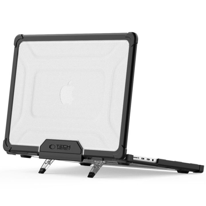 Dėklas MacBook Pro 14 (2021–2025) juodas ir permatomas SmartShell Pro