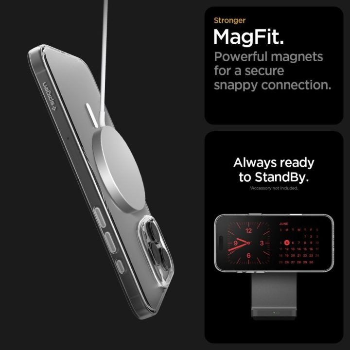 iPhone 16 Pro dėklas skaidrus su MagSafe Spigen