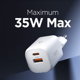 Įkroviklis USB-C / USB-A 35 W baltas Spigen