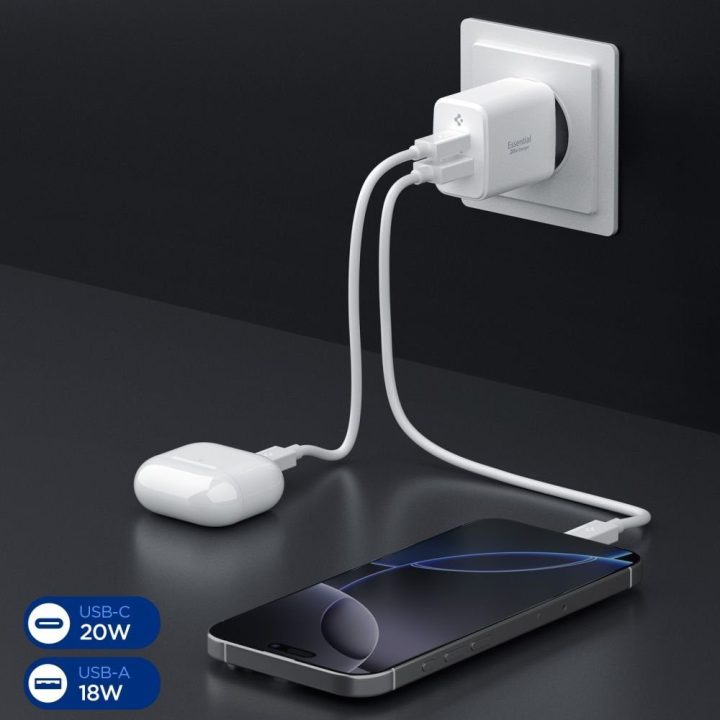 Įkroviklis sieninis 20 W baltas Spigen