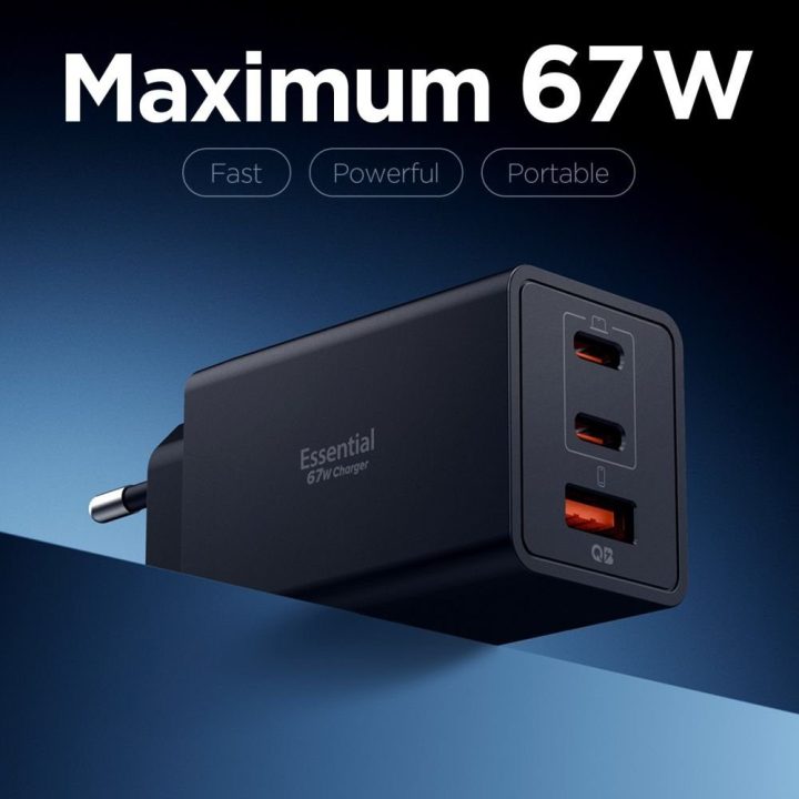 Įkroviklis 67 W 2x USB-C 1x USB-A juodas Spigen