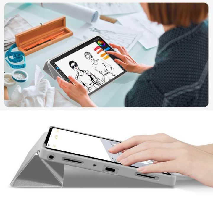 Samsung Galaxy Tab A9+ / A11+ 11.0 dėklas pilkas TechProtect