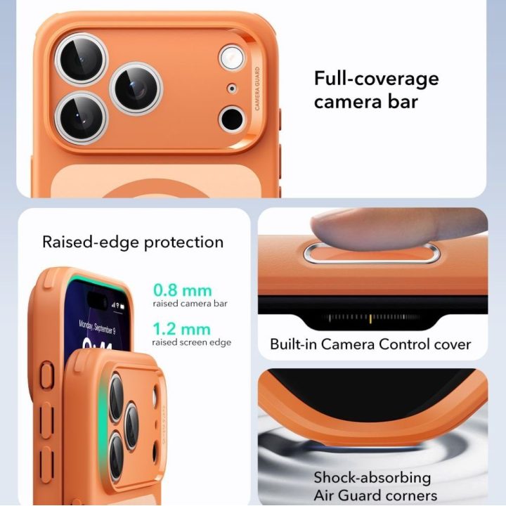iPhone 17 Pro Max dėklas skaidrus oranžinis ESR